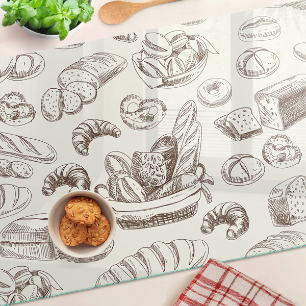 Tabla de cortar de cristal Productos horneados y bocadillos dulces