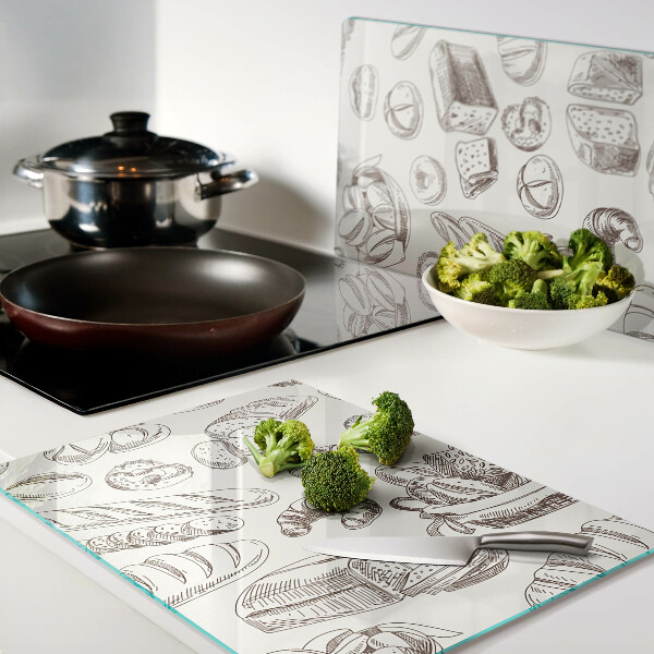 Tabla de cortar de cristal Productos horneados y bocadillos dulces