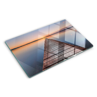 Tabla para cortar Muelle en el lago al atardecer