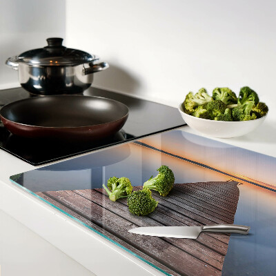 Tabla para cortar Muelle en el lago al atardecer