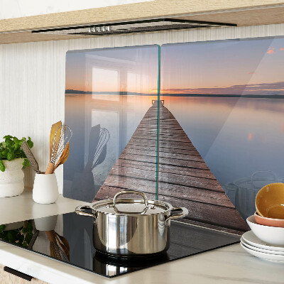 Tabla para cortar Muelle en el lago al atardecer