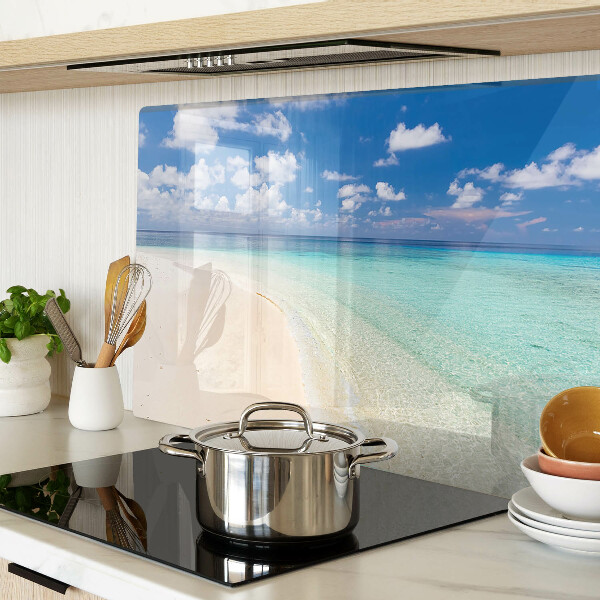 Szklana deska kuchenna Plaża z błękitnym niebem