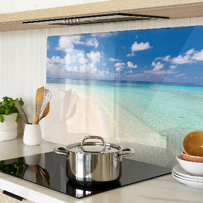 Tabla de cortar de cristal Playa con cielo azul