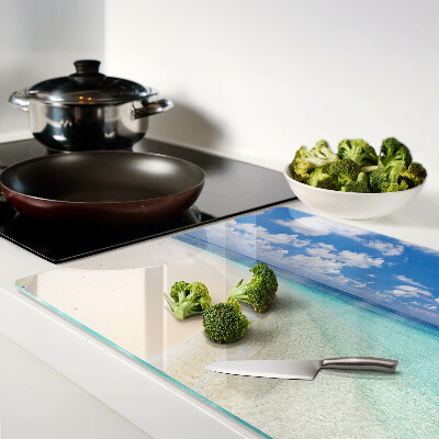 Tabla de cortar de cristal Playa con cielo azul