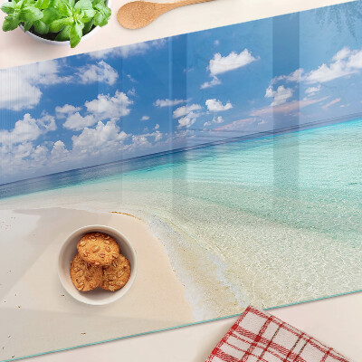 Szklana deska kuchenna Plaża z błękitnym niebem