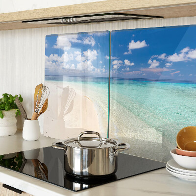 Szklana deska kuchenna Plaża z błękitnym niebem