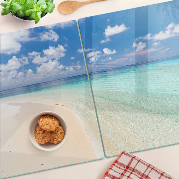 Szklana deska kuchenna Plaża z błękitnym niebem