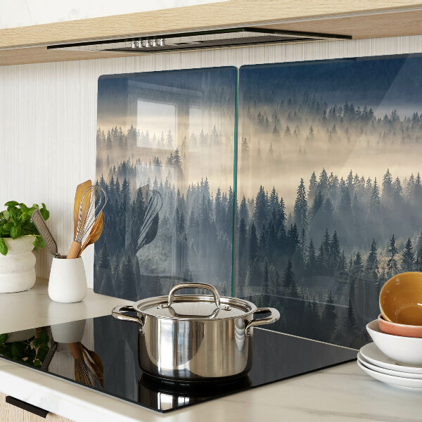 Szklana deska do krojenia Mglista leśna sceneria