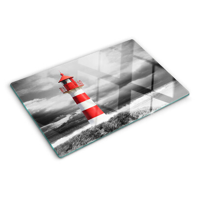 Tabla de cortar de cristal Un faro en el paisaje