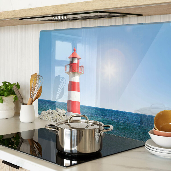 Szklana deska kuchenna Latarnia morska nad oceanem