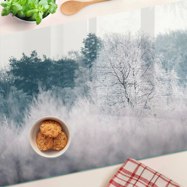 Tabla para cortar Paisaje invernal con árboles