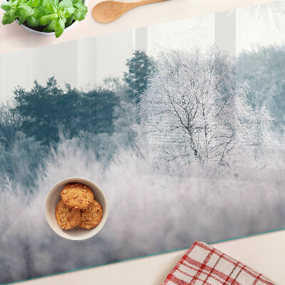 Tabla para cortar Paisaje invernal con árboles