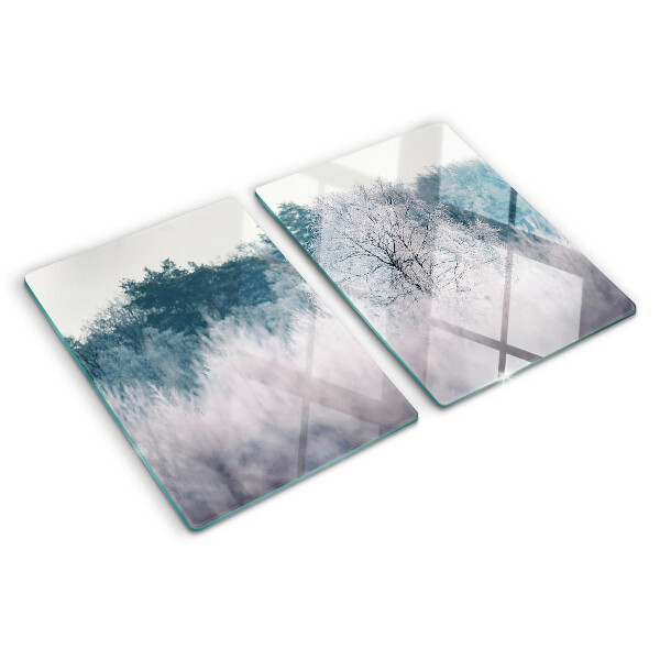 Tabla para cortar Paisaje invernal con árboles