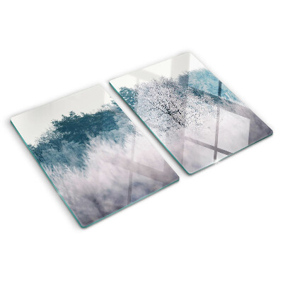 Deska kuchenna szklana Zimowy krajobraz z drzewami