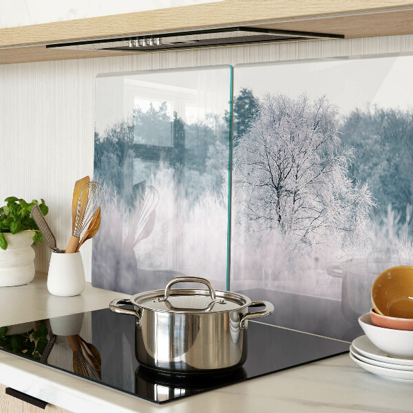 Tabla para cortar Paisaje invernal con árboles