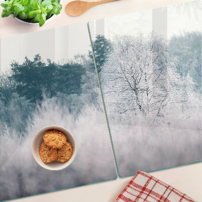 Tabla para cortar Paisaje invernal con árboles