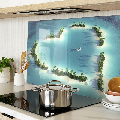 Tabla de cortar de cristal Una isla paradisíaca con palmeras