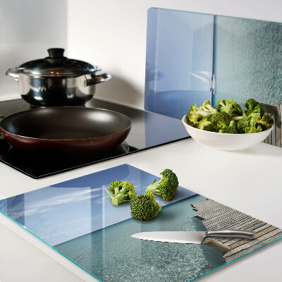 Tabla de cortar de cristal Muelle sobre el mar turquesa