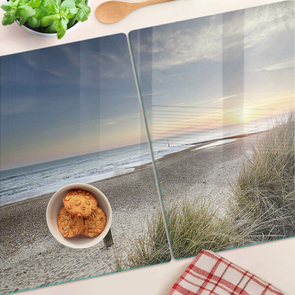 Szklana deska kuchenna Plaża o zachodzie słońca
