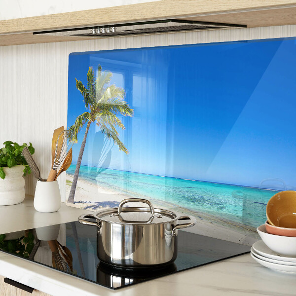 Deska kuchenna szklana Plaża z palmą