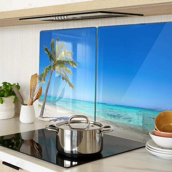 Tabla de cortar de cristal Playa con palmera