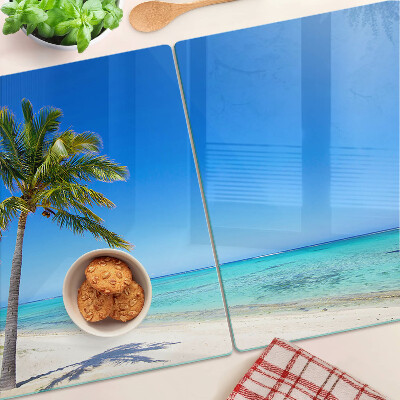 Deska kuchenna szklana Plaża z palmą