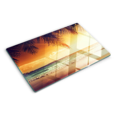 Tabla de cortar Puesta de sol sobre la playa