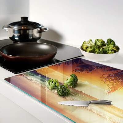 Deska kuchenna szklana Zachód słońca nad plażą