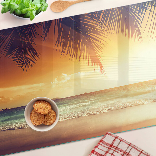 Tabla de cortar Puesta de sol sobre la playa