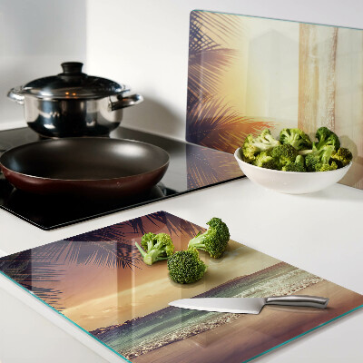 Tabla de cortar Puesta de sol sobre la playa