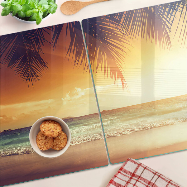 Tabla de cortar Puesta de sol sobre la playa