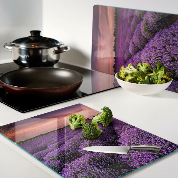 Tabla de cortar Campo de lavanda al atardecer