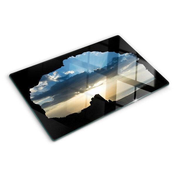 Tabla para cortar Puesta de sol detrás de las nubes