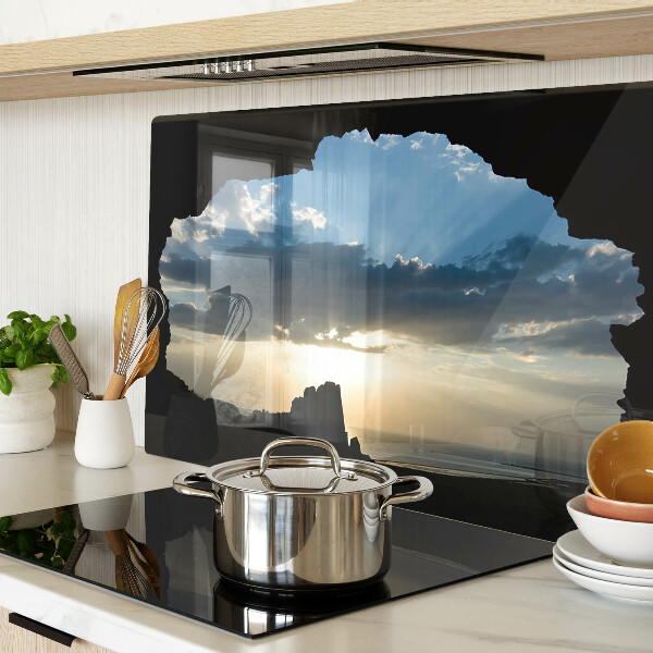 Tabla para cortar Puesta de sol detrás de las nubes