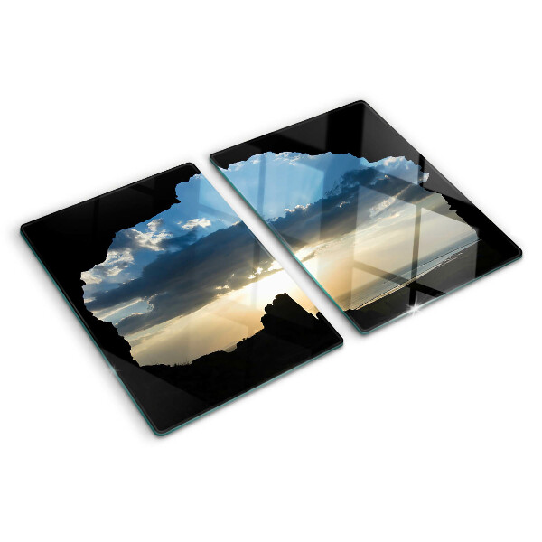 Tabla para cortar Puesta de sol detrás de las nubes