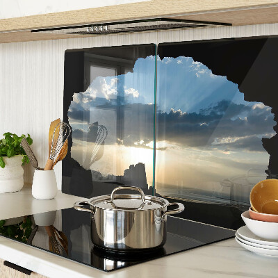 Tabla para cortar Puesta de sol detrás de las nubes