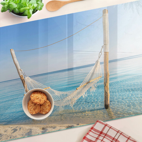 Deska kuchenna szklana Hamak nad morzem