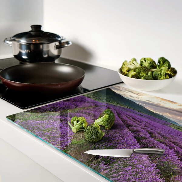 Tabla de cocina Campo de lavanda al atardecer