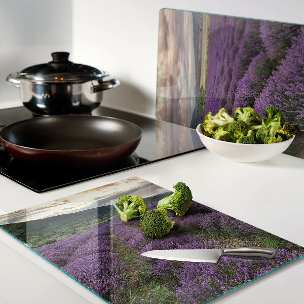 Tabla de cocina Campo de lavanda al atardecer
