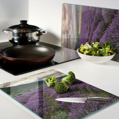 Tabla de cocina Campo de lavanda al atardecer