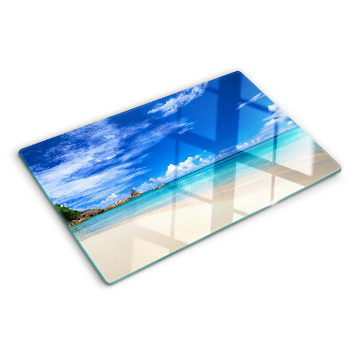 Tabla para cortar Playa tropical con cielo azul