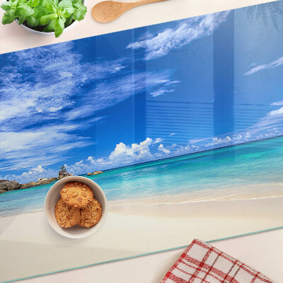 Tabla para cortar Playa tropical con cielo azul
