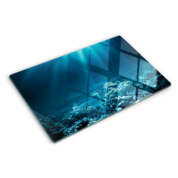 Tabla de cortar de cristal Paisaje submarino con arrecife de coral