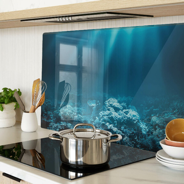 Tabla de cortar de cristal Paisaje submarino con arrecife de coral