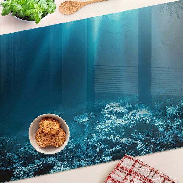 Tabla de cortar de cristal Paisaje submarino con arrecife de coral