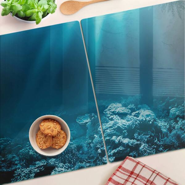 Tabla de cortar de cristal Paisaje submarino con arrecife de coral