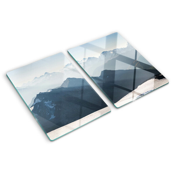 Szklana deska do krojenia Górski krajobraz w chmurach