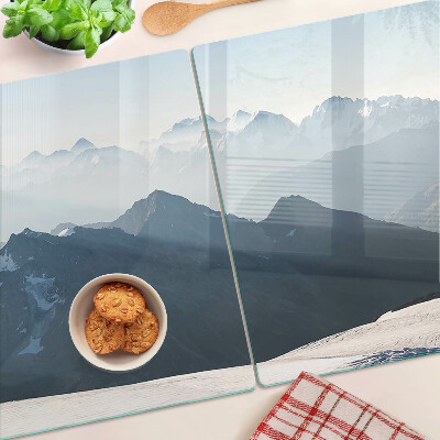 Tabla de cortar Paisaje de montaña en las nubes