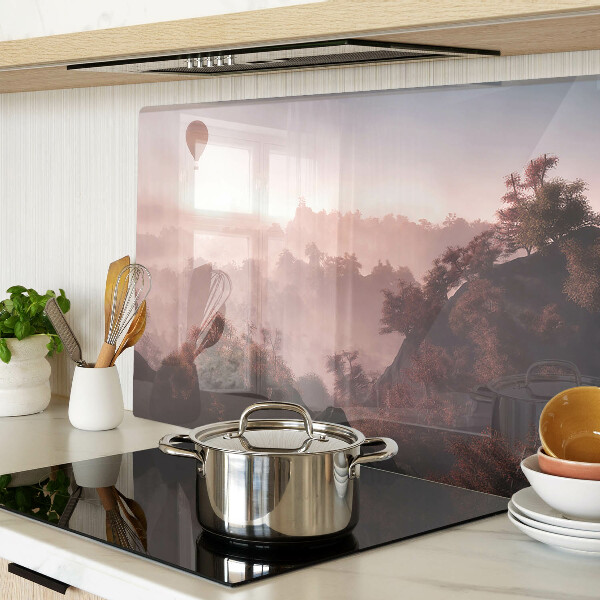 Tabla para cortar Globo aerostático sobre el paisaje