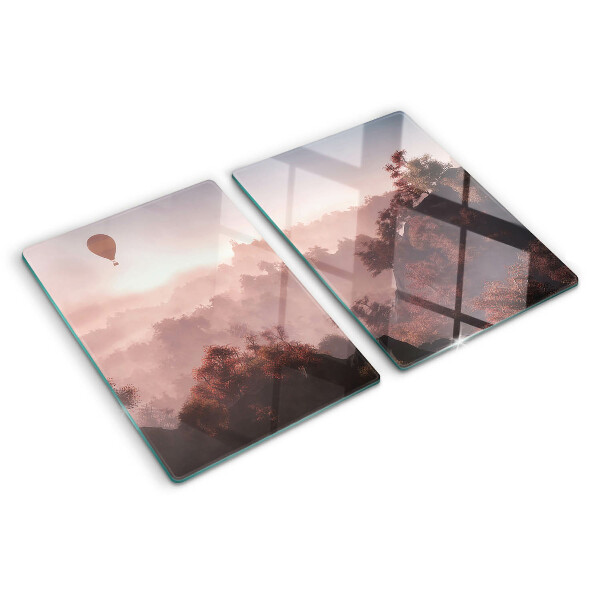 Tabla para cortar Globo aerostático sobre el paisaje